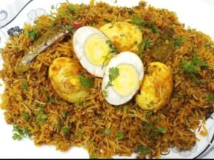 Egg Biriyani-Scrambled and Rolled